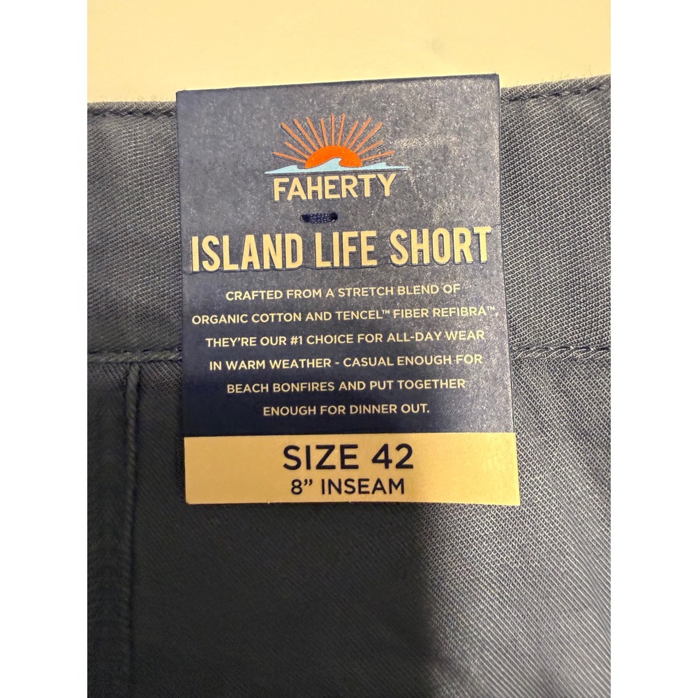 Faherty Island Life Short Mens 42 Vintage Navy Organic Cotton Tencel MBS2313-VNY - Picture 8 of 8